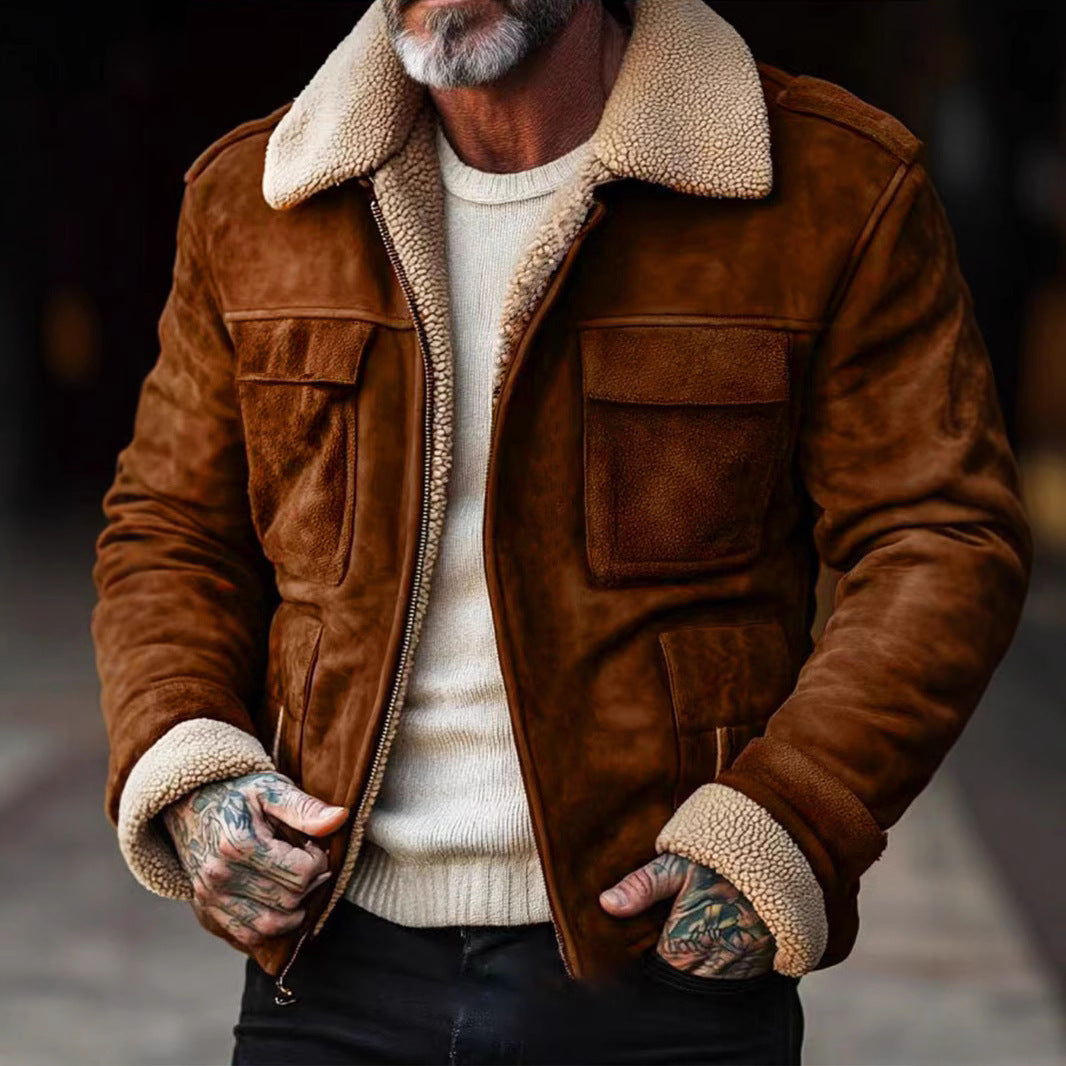 Herren Luxus Lammfell jacke R&B