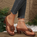 Damen Wedge-Pantoletten mit floralem Dekor und komfortablem Blockabsatz R&B
