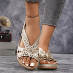 Damen Komfortable Sandalen mit floralem Design und atmungsaktivem Obermaterial R&B