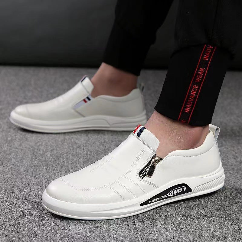 Herren Elegante und komfortable Leder-Slipper mit Reißverschluss R&B