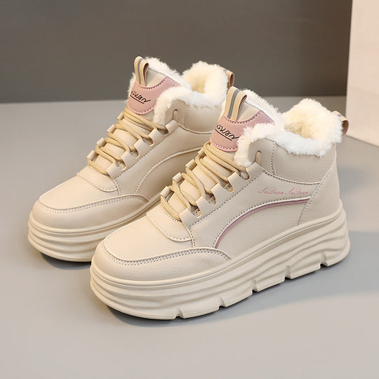 Damen High-Top Winter Sneakers mit weichem Fleece-Futter und rutschfester Sohle R&B