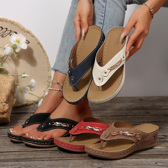 Damen Komfortable Wedge-Sandalen mit verstellbarem Riemen R&B