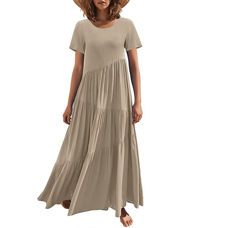 Damen Maxikleid mit lässiger Passform und fließendem Saum R&B