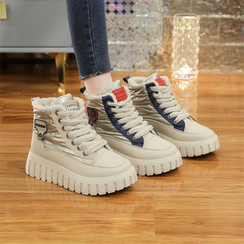 Damen High-Top Sneakers mit weichem Fleece-Futter und rutschfester Sohle R&B