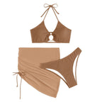 Damen Top und Rock-Set mit raffiniertem Ringdetail