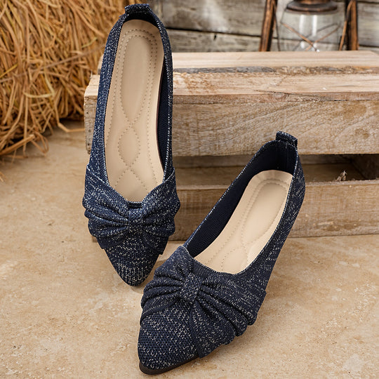 Damen elegante Ballerinas mit dekorativem Schleifenakzent und atmungsaktivem Obermaterial R&B
