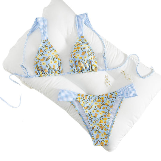 Damen Triangle-Bikini mit floralem Design und verstellbaren Trägern R&B