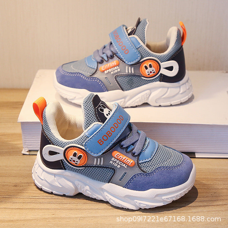 Damen Sportliche Kinder-Sneaker mit verstellbarem Klettverschluss und niedlichem Tiermotiv R&B