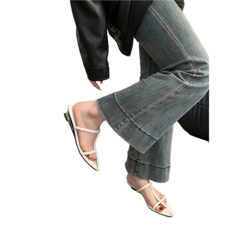 Damen elegante Slingback-Flats mit spitzem Design R&B