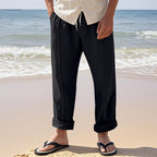Herren lässige Strandhose mit verstellbarem Kordelzug und atmungsaktivem Material R&B