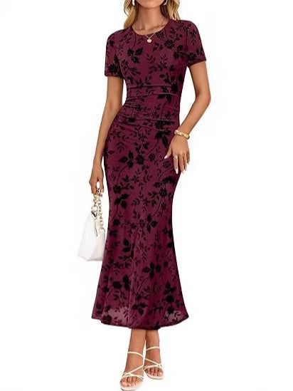 Damen Maxikleid mit floralen Stickereien R&B
