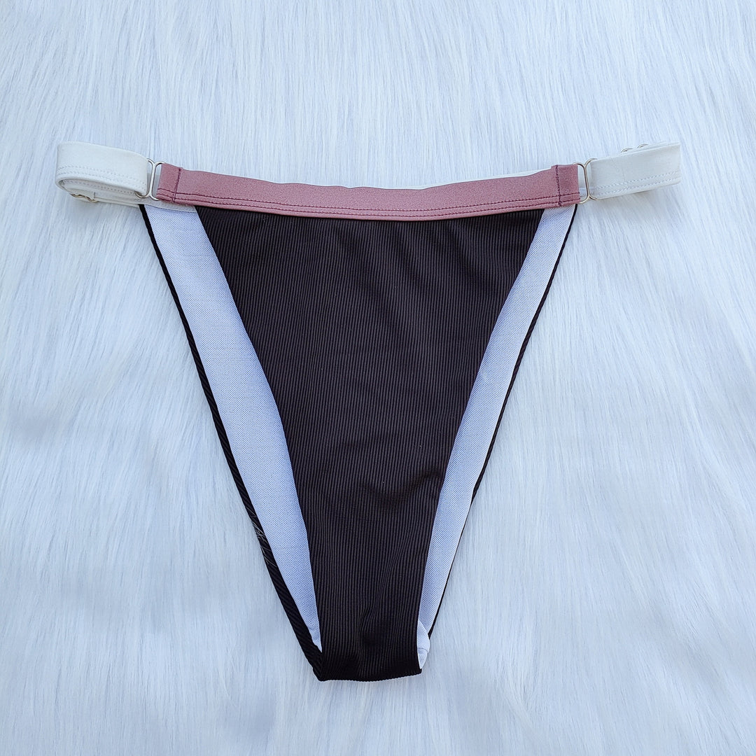 Damen Sport-Bikini-Set mit Reißverschluss und farblich abgesetzten Details R&B