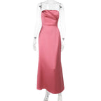Damen Elegantes Satin-Maxikleid mit figurformendem Schnitt R&B