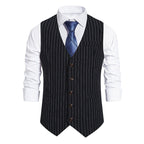 Herren elegante Anzugweste mit feinem Nadelstreifenmuster R&B