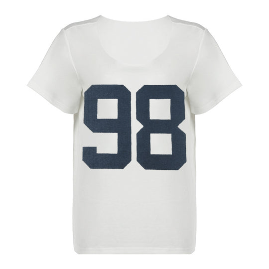 Damen Sportliches V-Ausschnitt T-Shirt mit angesagtem Print R&B