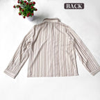 Damen Langarm-Bluse mit feinen Streifen und klassischem Kragen R&B