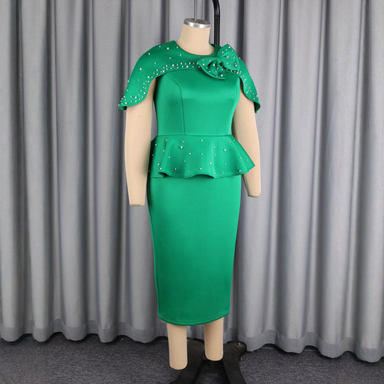 Damen Figurbetontes Peplum Kleid mit dekorativer Kapuze R&B