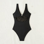 Damen Einteiliger Badeanzug mit elegantem Wickeldetail und figurformendem Schnitt R&B