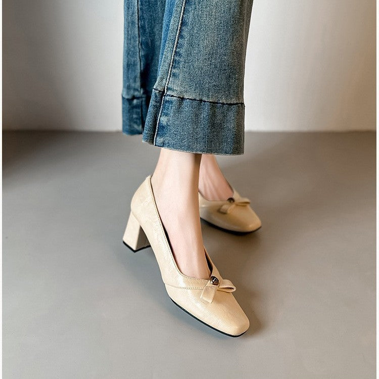 Damen elegante Pumps mit zartem Schleifen-Detail R&B