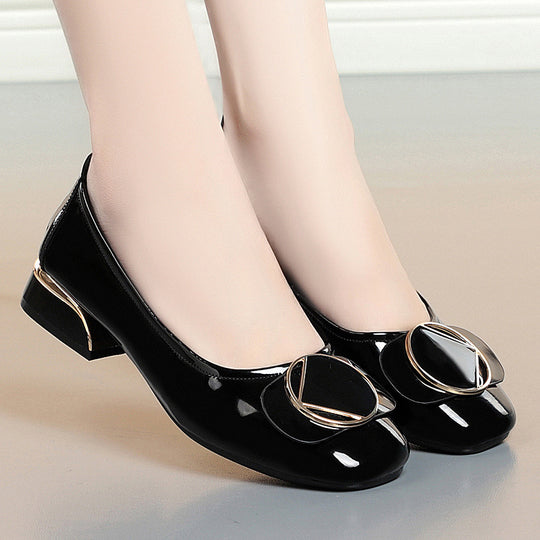 Damen Elegante Ballerinas mit modischem Schleifenakzent und komfortablem Blockabsatz R&B