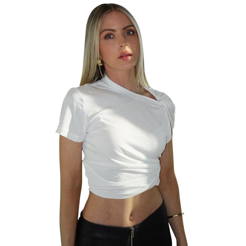 Damen Kurzarm Cropped Top R&B