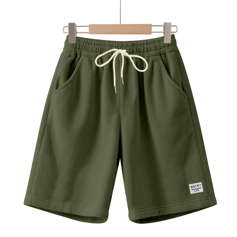 Herren nan knielange Lounge-Shorts im Rippenstrukturjersey mit elastischem Kordelzugbund und aufgesetzten Eingrifftaschen R&B