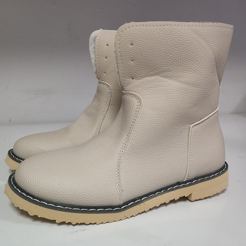 Damen Freizeit-Stiefel aus weichem Leder mit verstellbarem Schnürsystem R&B