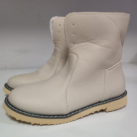 Damen Freizeit-Stiefel aus weichem Leder mit verstellbarem Schnürsystem R&B