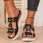 Damen Komfortable Riemensandalen mit trendigem Ketten-Design R&B