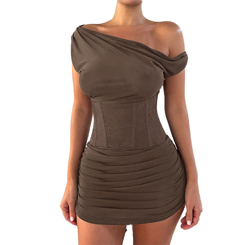 Damen Wickelkleid mit figurformendem Schnitt und asymmetrischen Details R&B