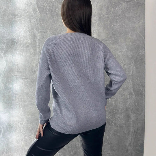 Damen V-Ausschnitt Pullover R&B