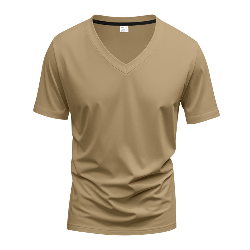 Herren V-Ausschnitt T-Shirt aus atmungsaktiver und schnelltrocknender Baumwolle R&B