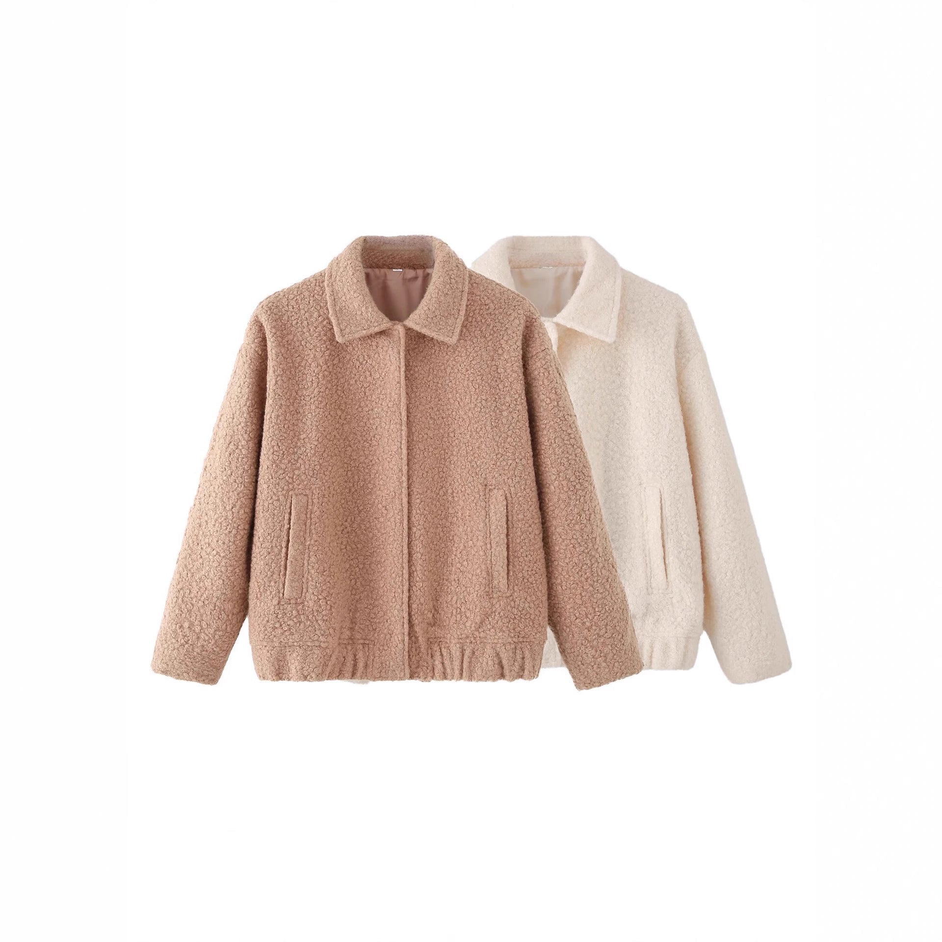Damen strapazierfähige und kuschelige Teddyjacke mit elastischem Bund R&B