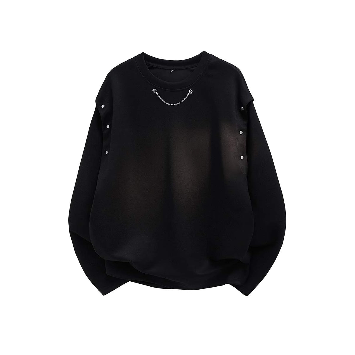 Damen trendiger Oversized Pullover mit dekorativen Knopfdetails