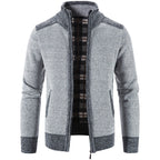 Herren Strickjacke mit modernem Stehkragen und strukturiertem Design R&B