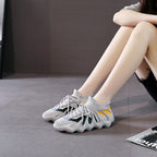 Damen Sneaker mit elastischem Strickoberteil und stoßdämpfendem Sohlenprofil R&B