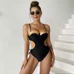 Damen Einteiler Badeanzug mit aufregenden Cut-Out-Details R&B