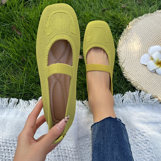 Damen Ballerinas mit elastischem Riemen und elegantem Schnitt R&B