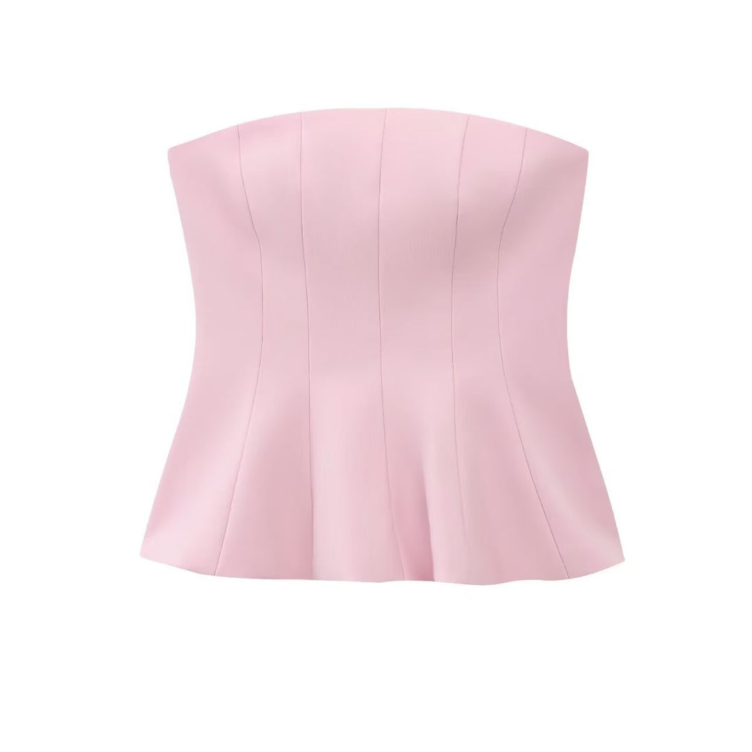Damen Bustier-Oberteil mit figurformendem Schnitt und elegantem Plissee R&B