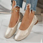 Damen elegante Ballerinas mit subtiler Glanzoptik R&B