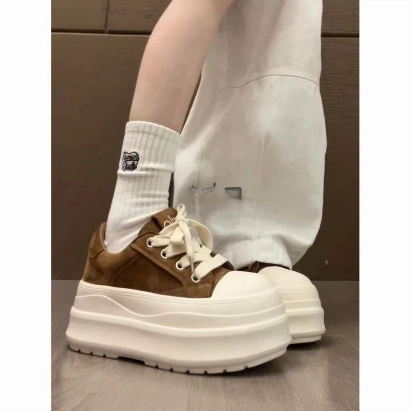 Damen Modische Plateau Sneakers mit weicher Sohle und lässigem Design