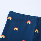 Mädchen Leggings mit buntem Regenbogenmotiv R&B