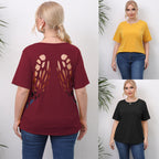 Damen angesagtes T-Shirt mit kreativen Ausschnitten R&B