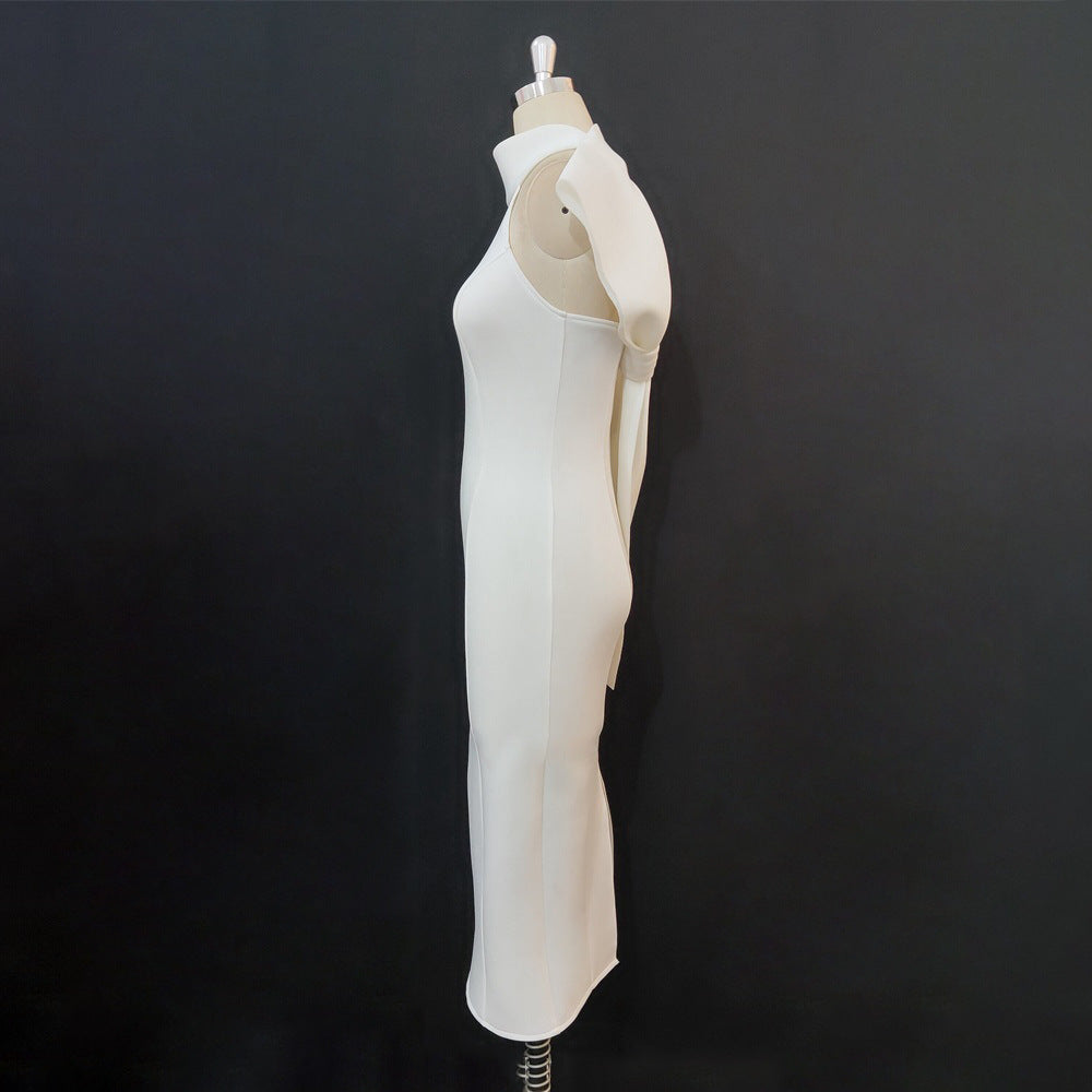 Damen Elegantes Etuikleid mit asymmetrischem Design und schwingendem Detail R&B