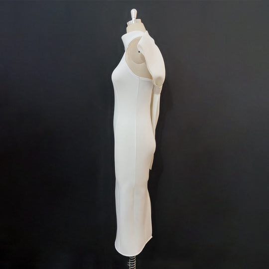 Damen Elegantes Etuikleid mit asymmetrischem Design und schwingendem Detail R&B