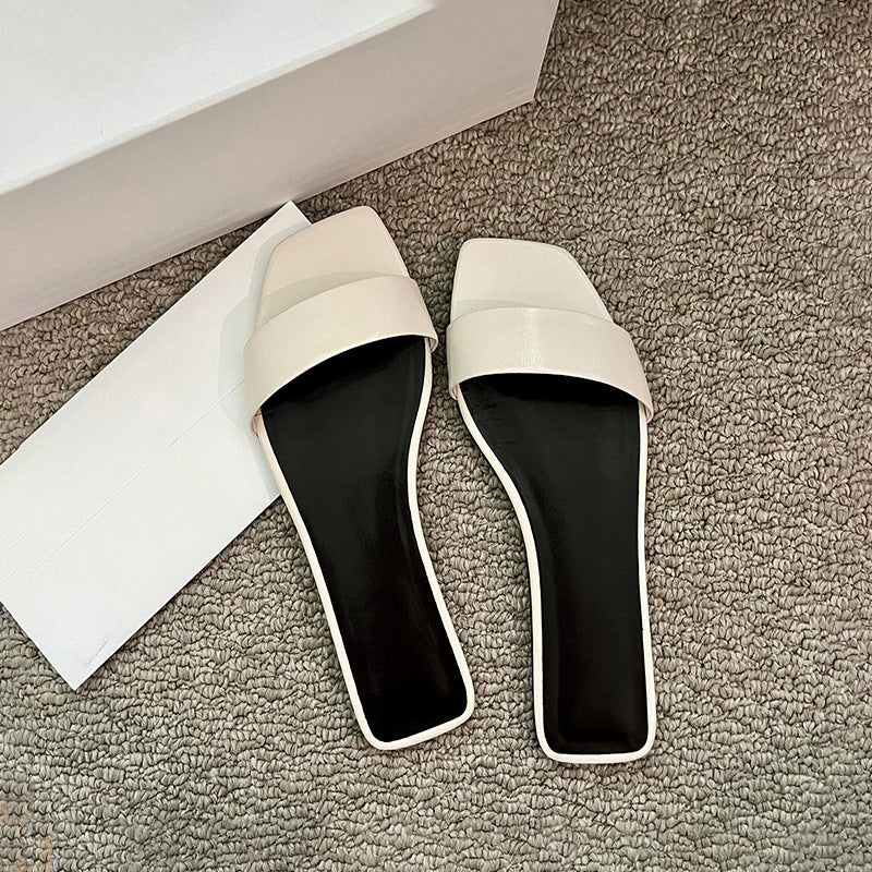 Damen Elegante und moderne Slides mit breitem Riemen R&B