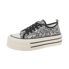 Damen Plateausneaker mit kreativem Muster und stabiler Gummisohle R&B