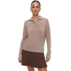Damen eleganter Strickpullover mit Kragen R&B