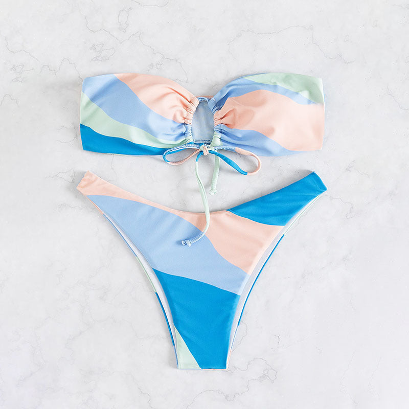 Damen Bandeau-Bikini mit verspieltem Schnitt R&B