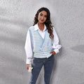 Damen Strickweste mit modernem Zickzackmuster und vorteilhaftem Schnitt R&B